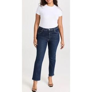 AGOLDE Riley Long Blue Denim Slim Fit Ankle‎ Jeans, 32